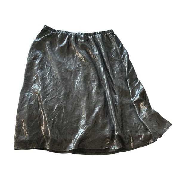 Old Navy Shiny Metallic Gray A-Line Skirt - Picture 1 of 5